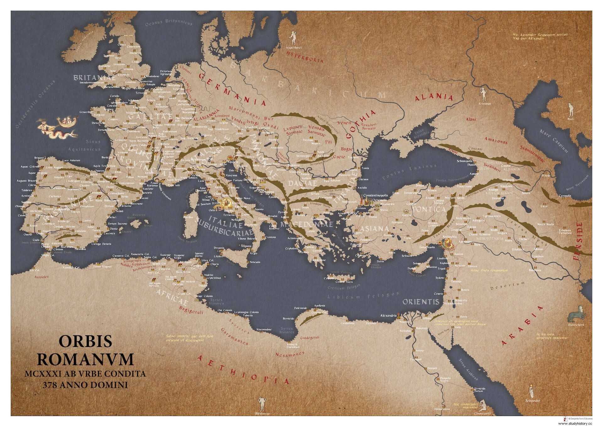 Tabula Peutingeriana 및 ORBIS ROMANVM – MCXXXI AB VRBE CONDITA 