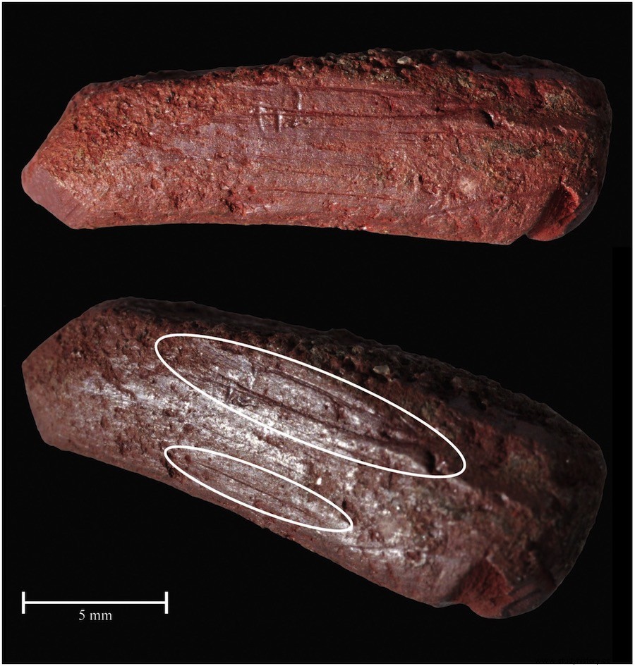 石器時代の湖で発見された1万年前の先史時代の鉛筆 