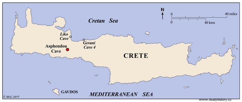 Los petroglifos de la cueva de Asphendou en Creta, los más antiguos de Grecia, datan de finales del Pleistoceno 