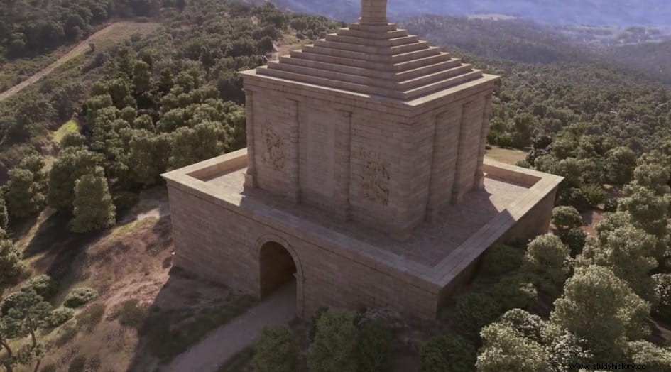 Trofeo de Pompeyo que marca el cruce de la Vía Augusta y la Vía Domitia en los Pirineos 