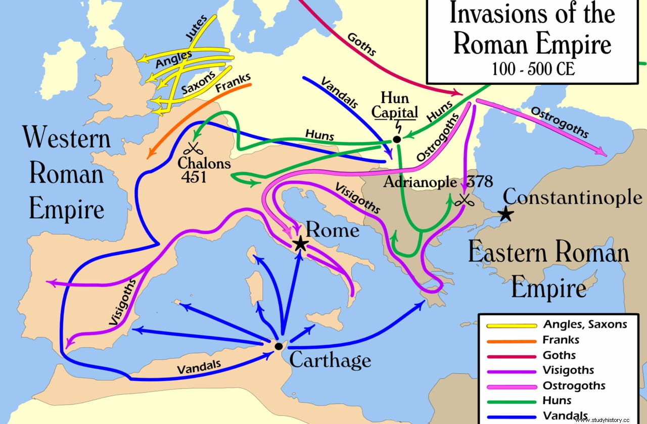 西ローマ帝国の最後の5つの戦い 