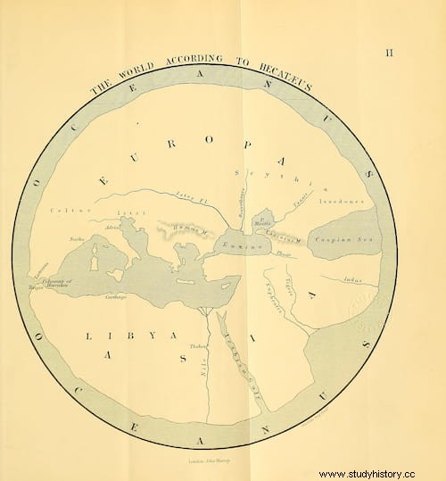 アリスタゴラスはペルシア人と対峙するためにヘカタイオスの地図を使ってスパルタ人をどのように説得しようとしたか 