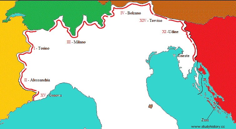 アルプスの壁、アルプスの岩に刻まれた印象的なイタリアの防御線 