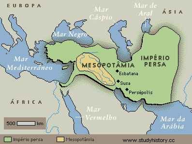 Mapa del Imperio Persa y Mesopotamia 