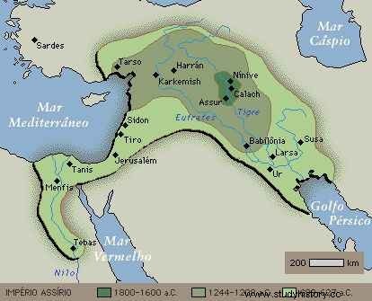 Карта ассирийской цивилизации - Карта истории ассирийской цивилизации 