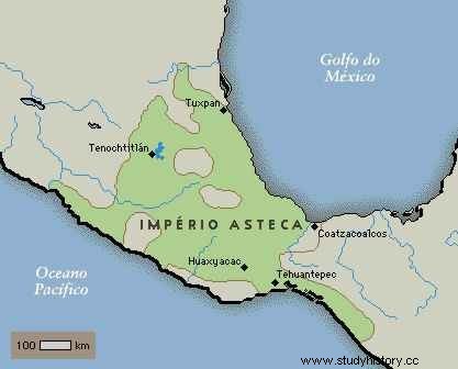 アステカ帝国の地図 - アステカ帝国の歴史地図 