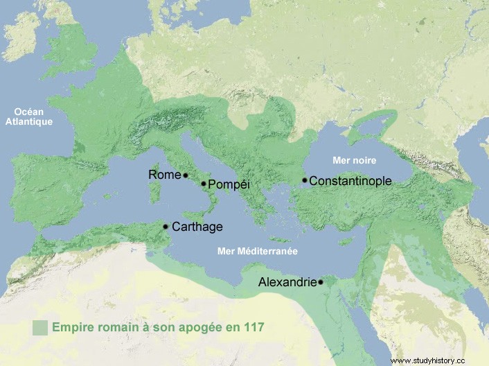 Desde el 29 a.C. d.C. al 117 d.C. J.-C.:Apogeo del Imperio Romano 