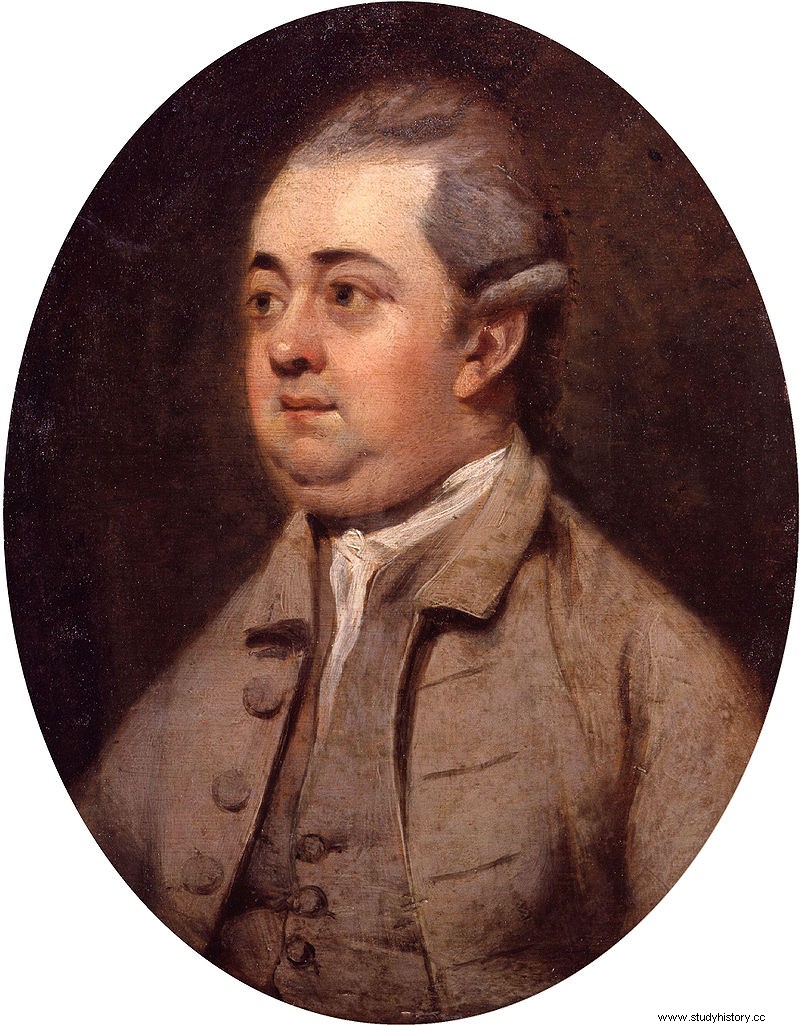 La vida de Edward Gibbon, quien escribió  Historia de la decadencia del Imperio Romano . 