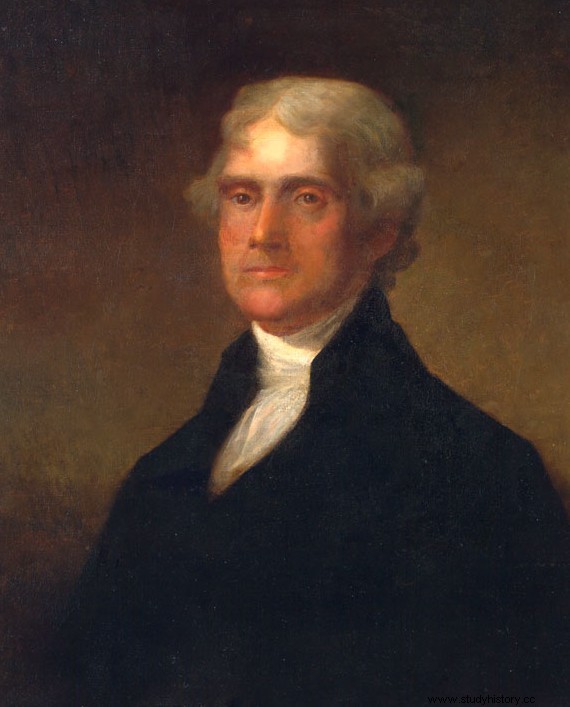 Thomas Jefferson, el tercer presidente de los Estados Unidos que intenta incluir la proclamación de emancipación en la Declaración de Independencia. 