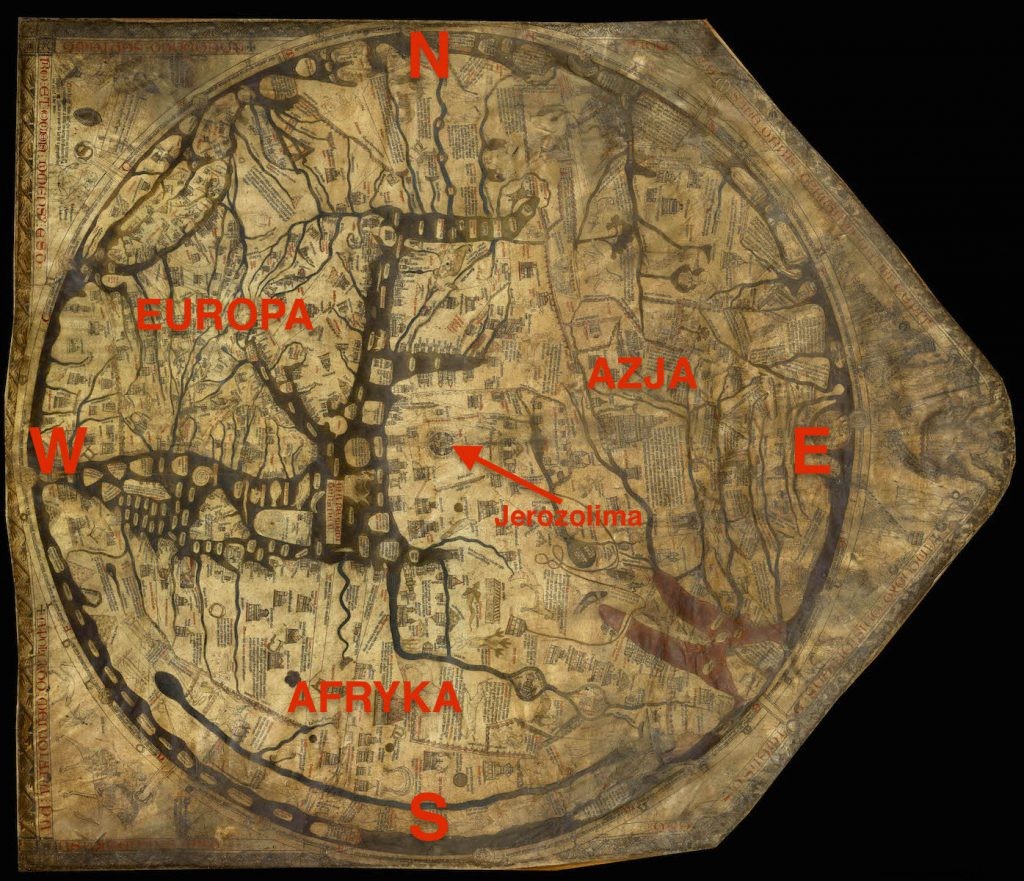 1300 年の地図上のポーランド - ヘレフォードの地図 