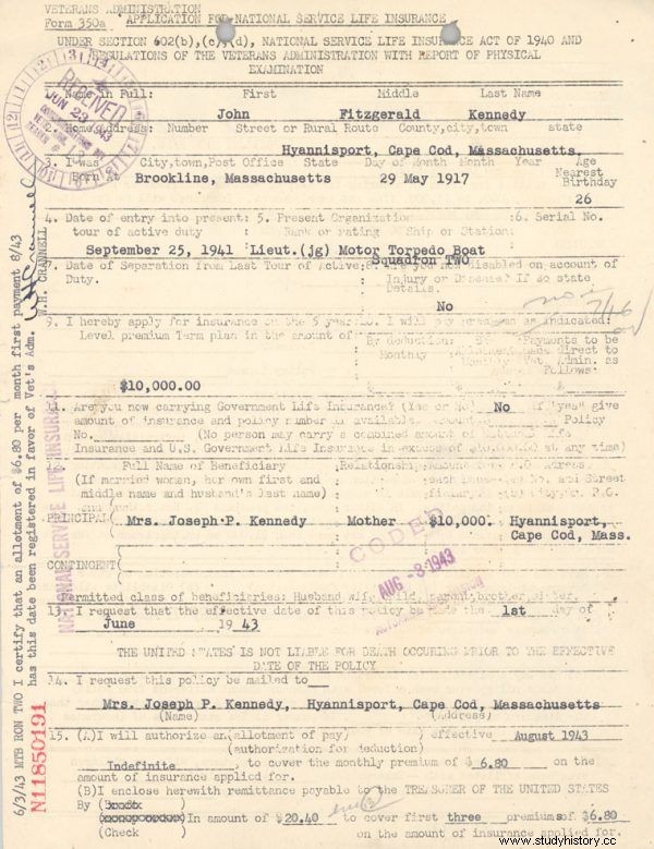 Valió la pena morir por Estados Unidos. En 1944, Estados Unidos aseguró a sus soldados por la asombrosa cantidad de 3 billones de dólares. 