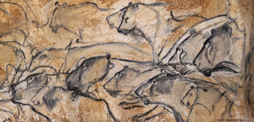 1.ª modelización cronológica de la larga historia de la cueva de Chauvet 