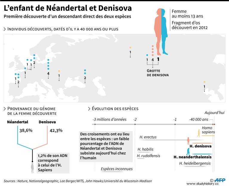 子供の化石の遺伝子分析は、ネアンデルタール人とデニソワ人が頻繁に交尾していたに違いないことを証明する 