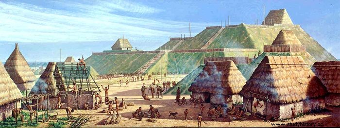 Montículos de Cahokia | sitio arqueológico, Illinois, EE.UU. 