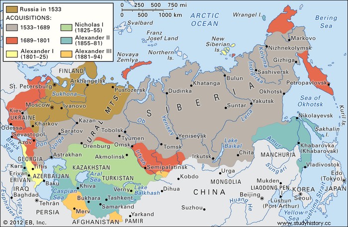 ロシア帝国 |歴史、事実、国旗と地図 