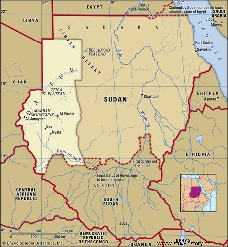 ダルフール |歴史的地域と旧州、スーダン 