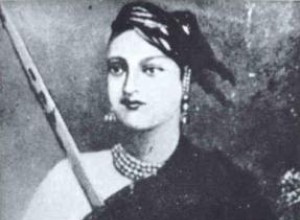 The Hindu heroine who faced the British with her son tied to her back. 