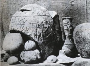 The mace head found in a temple at Hierakonpolis which is the first mention of the existence of the Scorpion King 