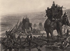 The use of flaming pigs against war elephants during Antiquity and the Middle Ages 