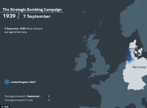 An animated map showing Allied bombing raids on Western Europe during World War II 