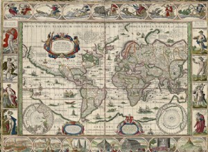 Detailed old world map from 1635 