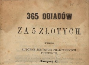  5 즐로티에 365개의 점심 식사 . 19세기 폴란드에서 가장 인기 있었던 책 