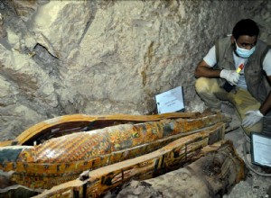 8 mummies discovered in a tomb from the time of the pharaohs near Luxor in Egypt 