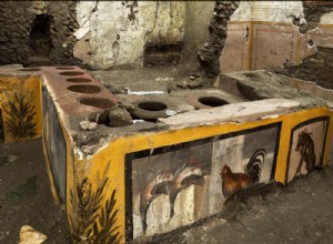 An exceptional thermopolium, street food stand in ancient Rome, unearthed in Pompeii 