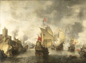 Критская война, морское сражение при Фокее 1649 г.:Полумесяц унижен крестом. 